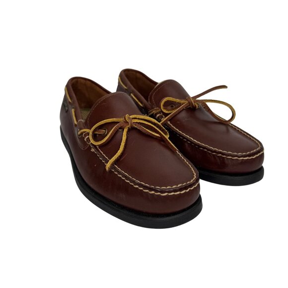Eastland Brown Leather Boat Shoes‎ Moc Toe & Lace Detail Style Yarmouth Size 10W - Picture 1 of 12